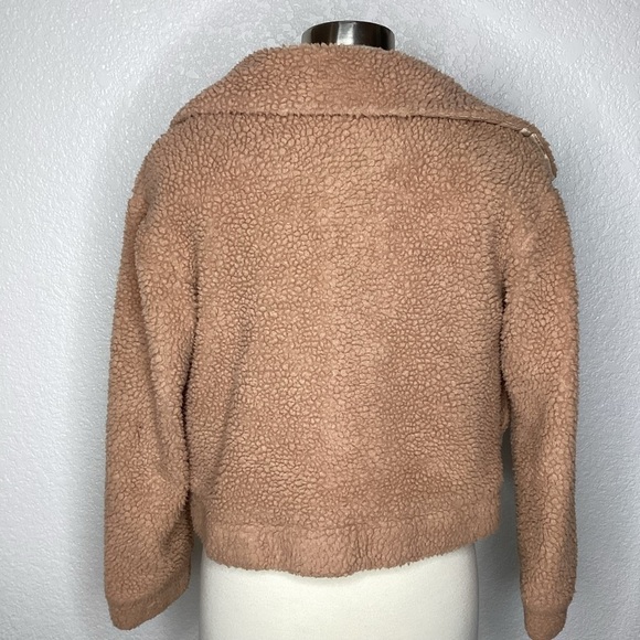 PRINCESS POLLY SIZE 0 TEDDY TAN BROWN DORIA JACKET SHERPA SOFT TOP GUC - Picture 9 of 13
